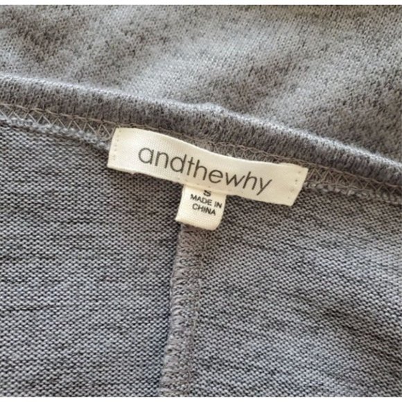 Andthewhy Size S cardigan sweater coverup grey gray long sleeve pockets - Picture 7 of 7